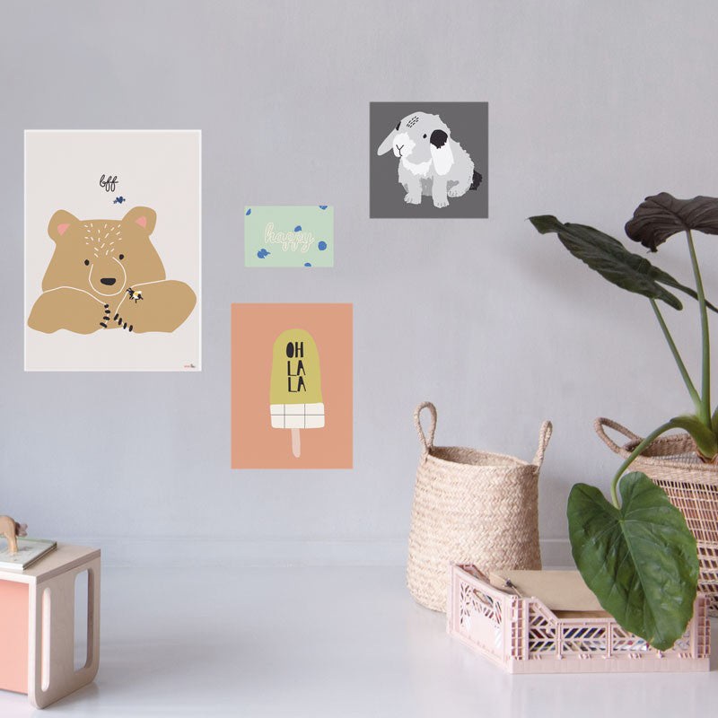 MIMI'lou Pack of 4 Posters Happy