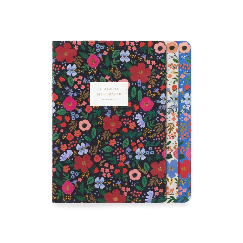 Rifle Paper Co Assorted Wild Rose Notebooks (Set of 3)