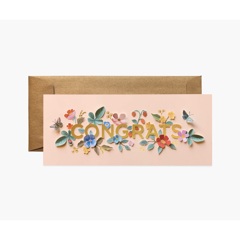 Rifle Paper Co Cut Paper Congrats No. 10 Card