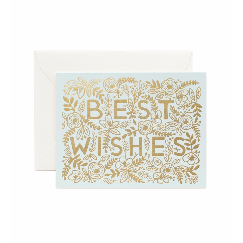 Rifle Paper Co Golden Best Wishes Card