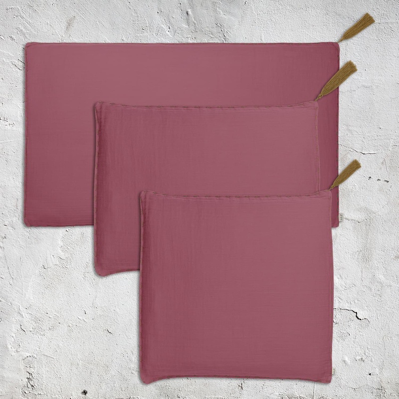 Numero 74 Organic Cotton Cushion Cover Plain Baobab Rose