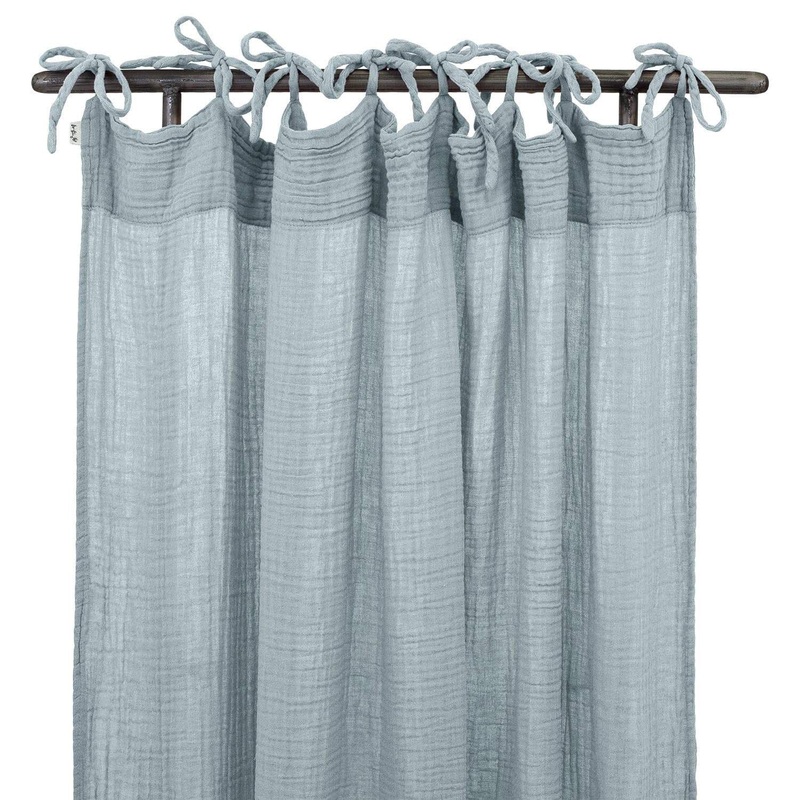 Numero 74 Organic Cotton Flat Curtain Sweet Blue