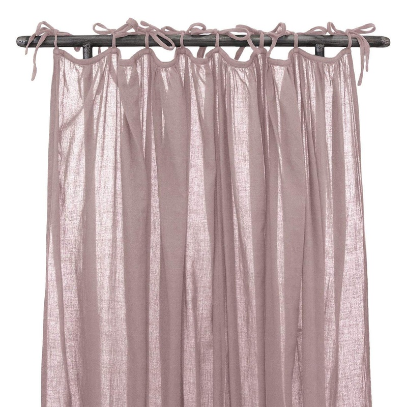 Numero 74 Organic Cotton Gathered Curtain Plain Dusty Pink