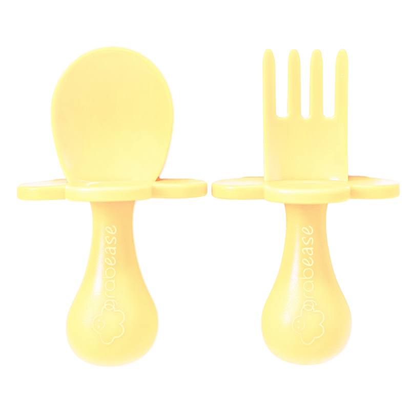 Grabease Fork and Spoon Set Light Yellow
