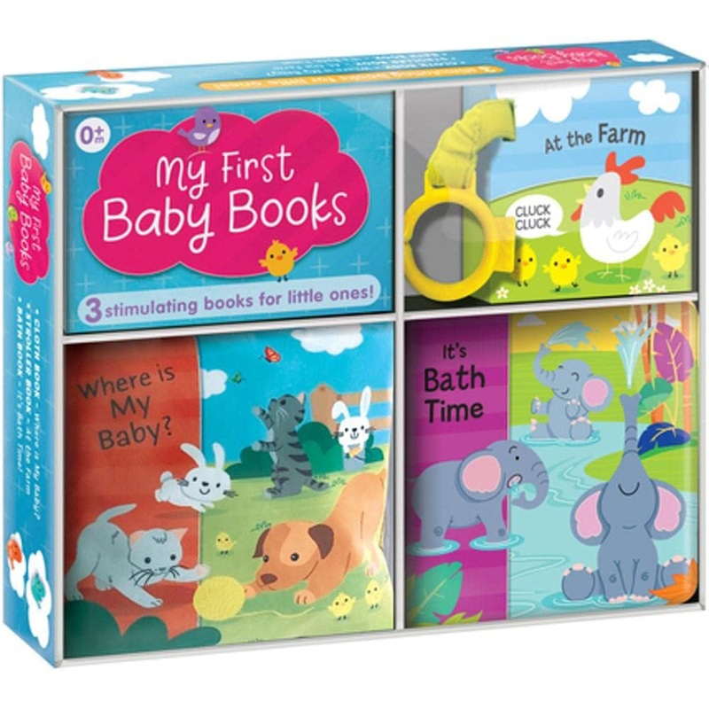 My First Baby Books: Three Adorable Books In One Box: Bath Book, Cloth Book, Buggy Book