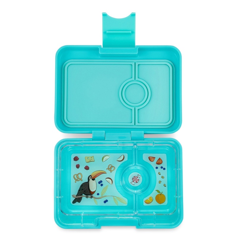 Yumbox Mini Snack Misty Aqua 3 Compartment Lunch Box
