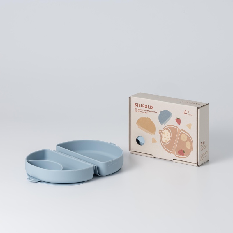 Miniware Silifold Folding Silicone Lunch Box - Chicory - Blue