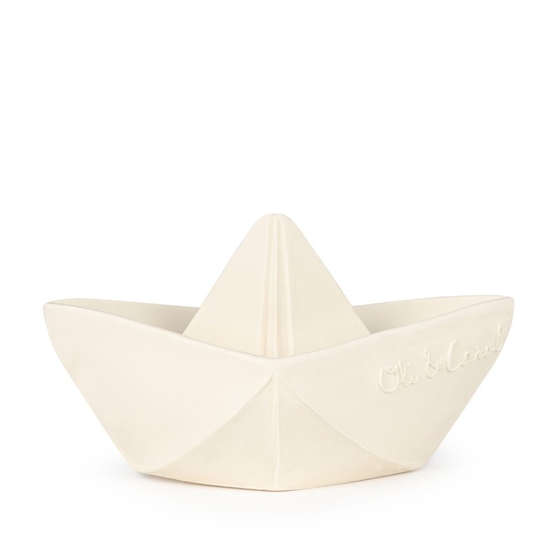 Oli & Carol Origami Boat White Teether