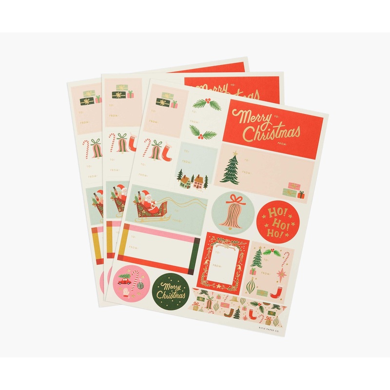 Rifle Paper Co Pack of 3 Deck The Halls Stickers & Labels