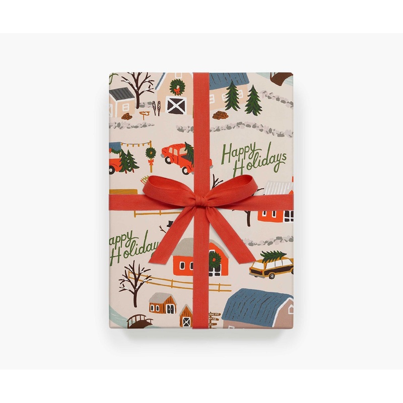 Rifle Paper Co Roll of 3 Holiday Tree Farm Wrapping Sheets