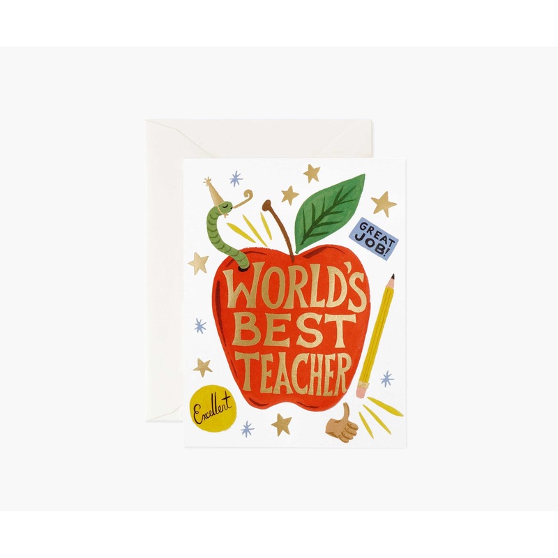 Rifle Paper Co World's Best Teacher Card