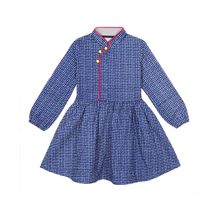 Tang' Roulou Dress Checkered Blue