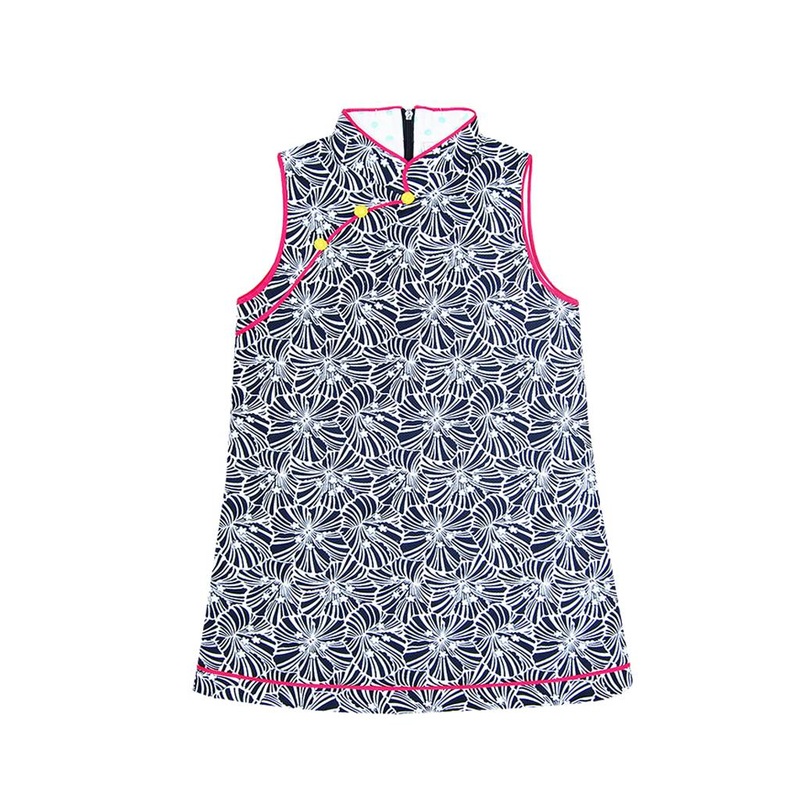 Tang' Roulou Dress Floral Navy