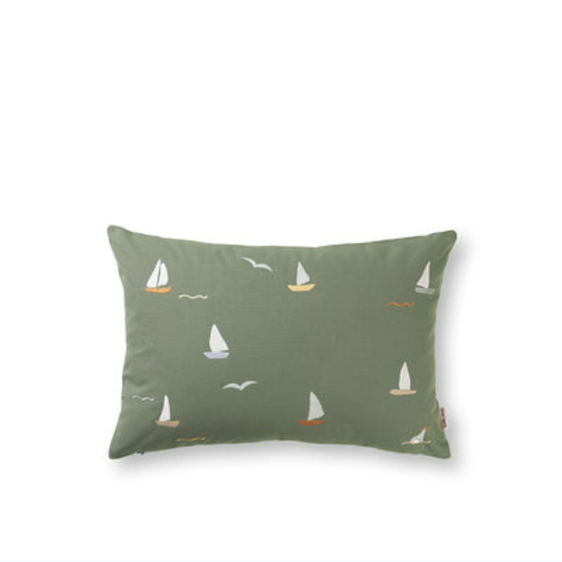 Dear April Cinna Cushion, Embroidered Canvas, 40X60 CM, Sailboats