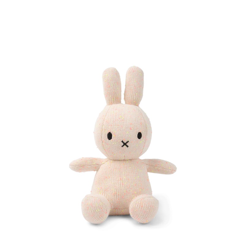 Miffy Sitting Organic Cotton Pink/Yellow Melange - 23cm