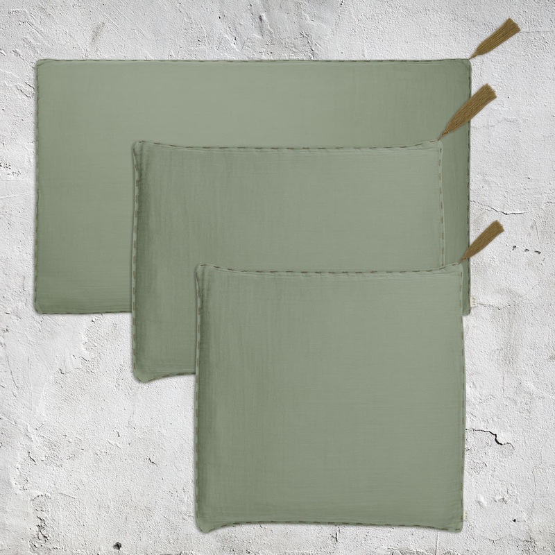 Numero 74 Cushion Cover Plain With Padding Cushion Sage Green