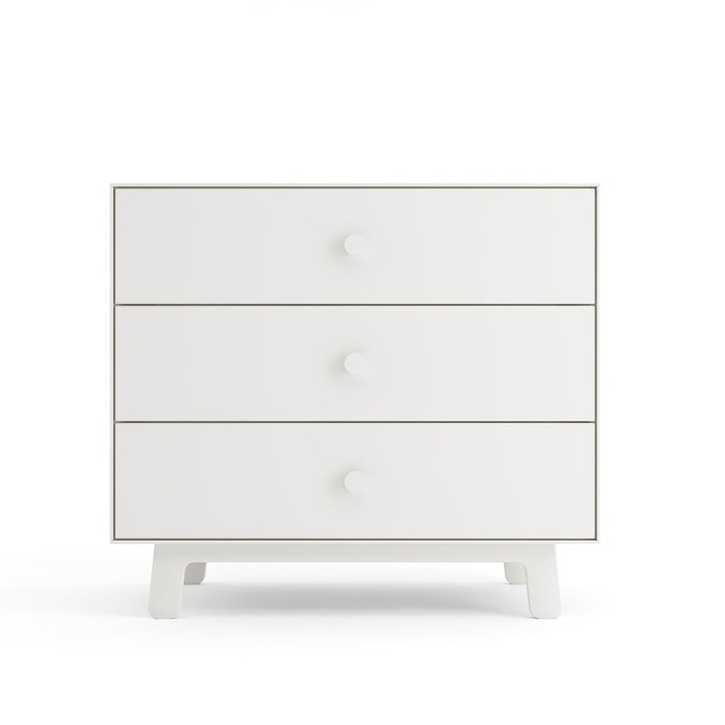 Oeuf 3 Drawer Dresser White - Sparrow Base (Pre-Order; Est. Delivery in 6-10 Weeks)