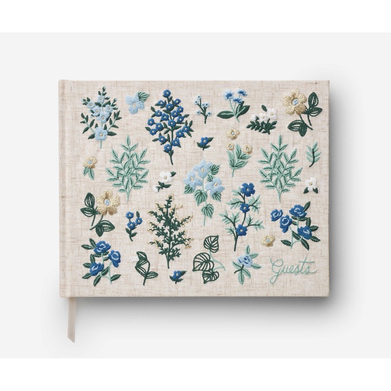 Rifle Paper Co Wildwood Embroidered Fabric Guest Book