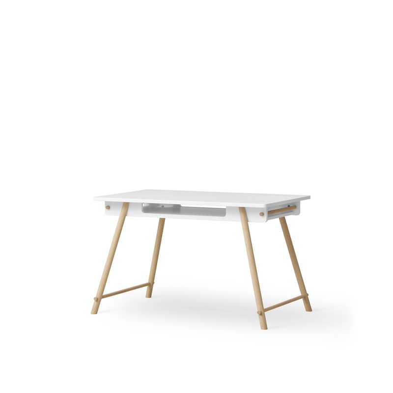 Oliver Furniture Camp Junior Desk, Adjustable, White/Oak