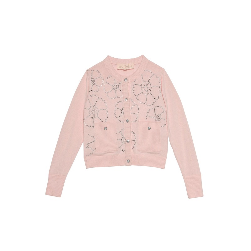 Tutu du Monde Crystal Flower Cardigan - Pastel Pink
