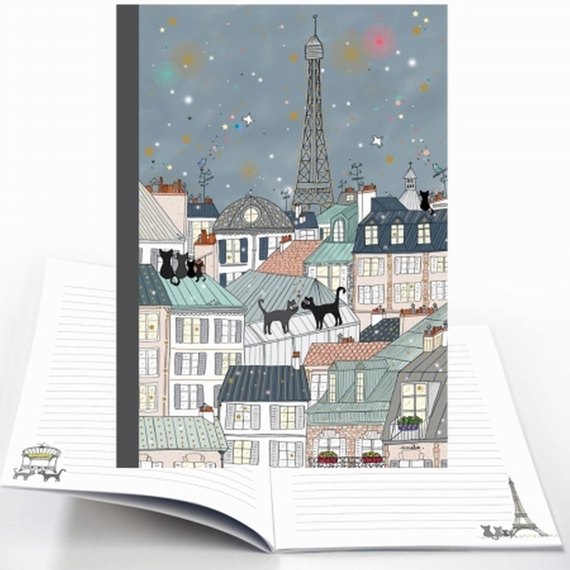 Cartes D' ArtNotebook A5 Night Paris Roof
