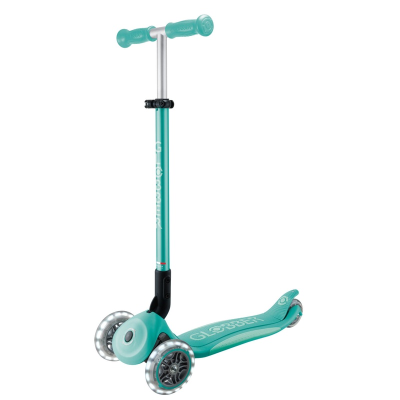 Globber Elite Lights Foldable Scooter - Dark Mint / Mint (3 - 9Y+)