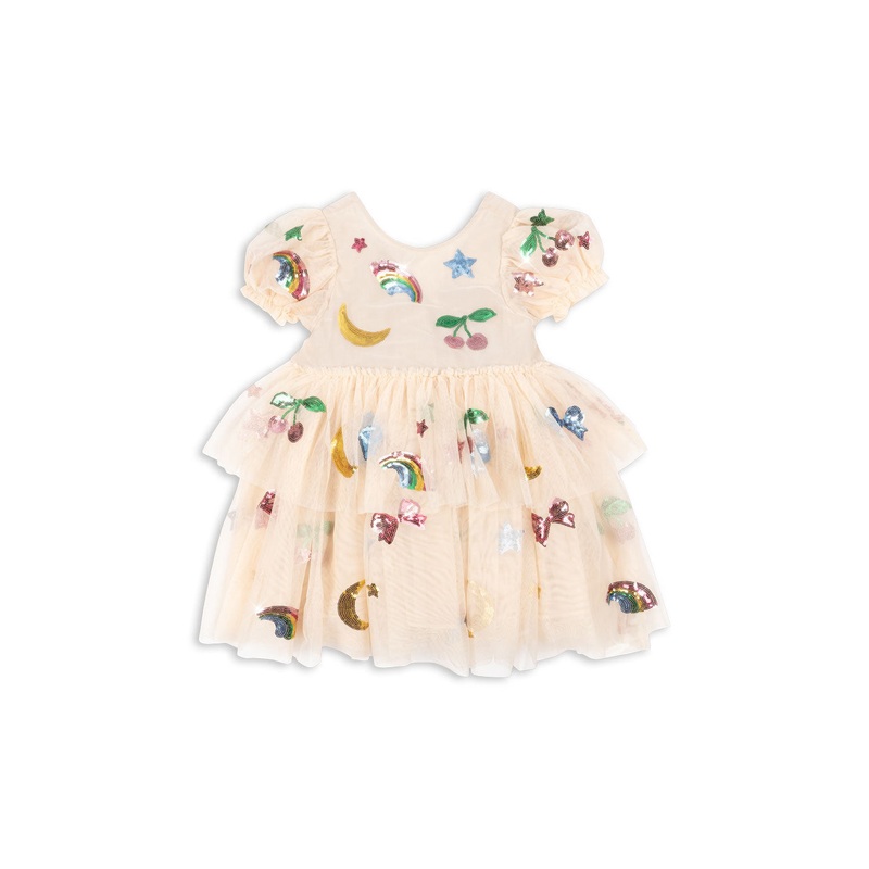 Konges Sljd Yvonne Puff Dress-Rainbow Twinkle