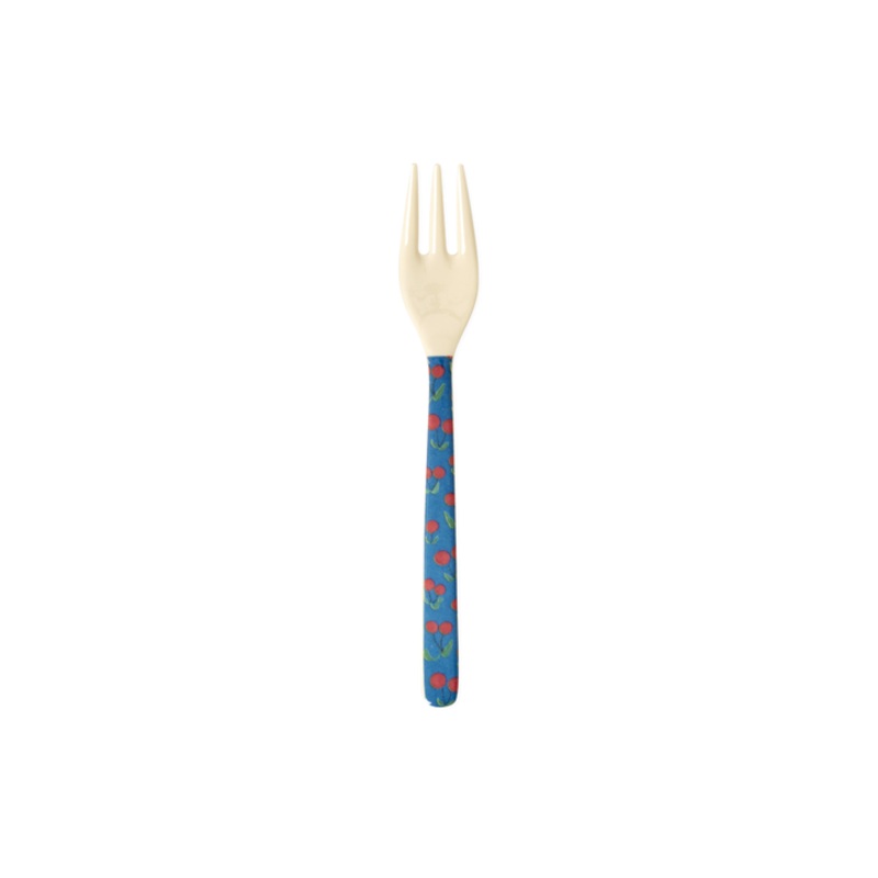 Rice DK Cake Fork with Cherry Love Print - Blue