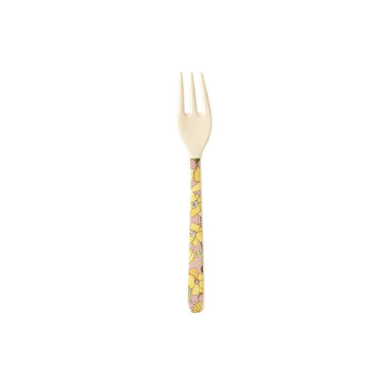 Rice DK Cake Fork with Daffodils Print - Soft Pink
