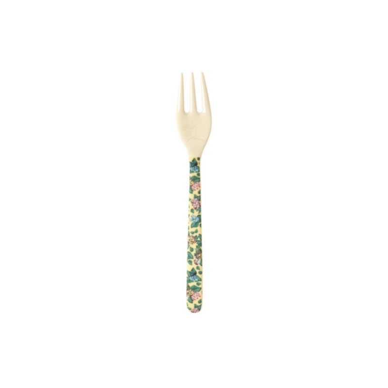 Rice DK Cake Fork with Emma's Print - Soft Yellow