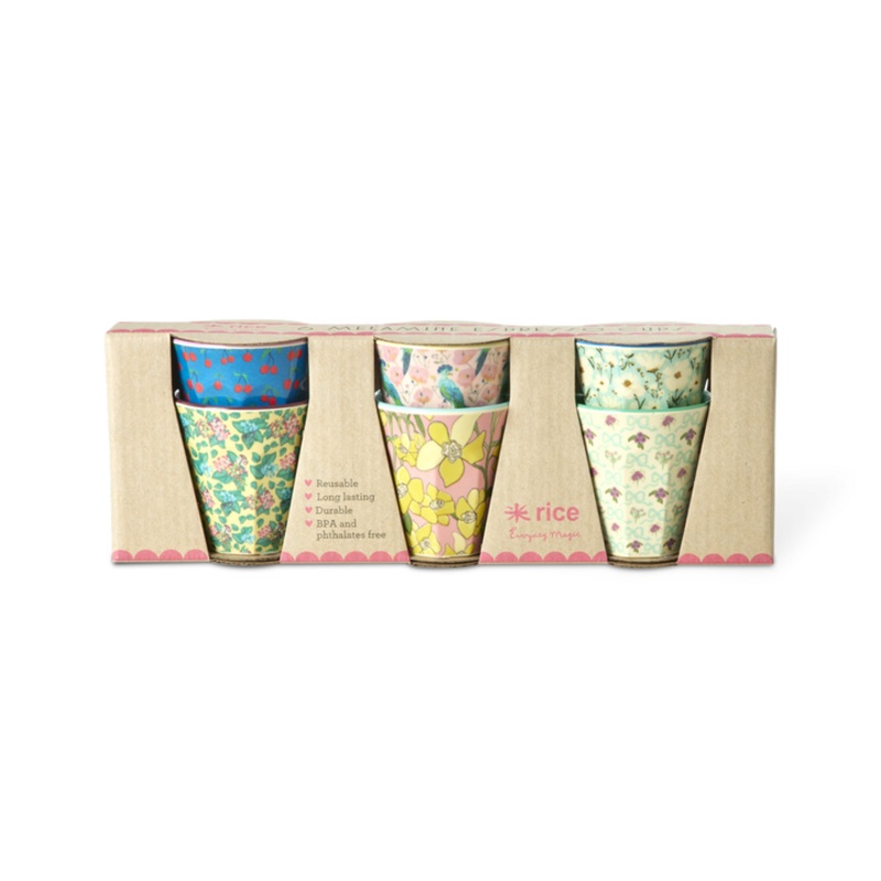 Rice DK Melamine Espresso Cups with Show Your True Colors Prints - 6 Pack - 80 ml