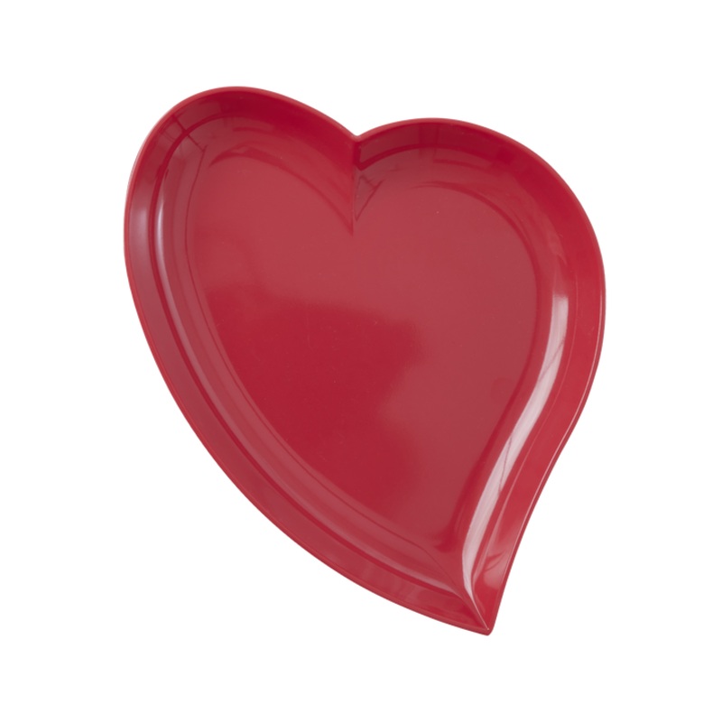 Rice DK Melamine Heart Plate in Red Kiss Color