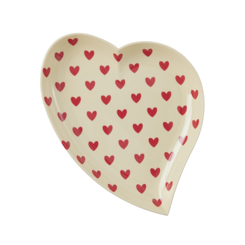 Rice DK Melamine Heart Plate with Darling Hearts Print