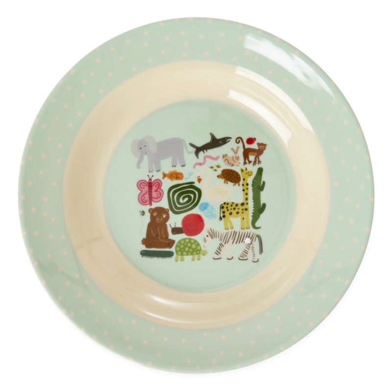 Rice DK Melamine Kids Bowl with Wildlife Print - Mint - 250 ml
