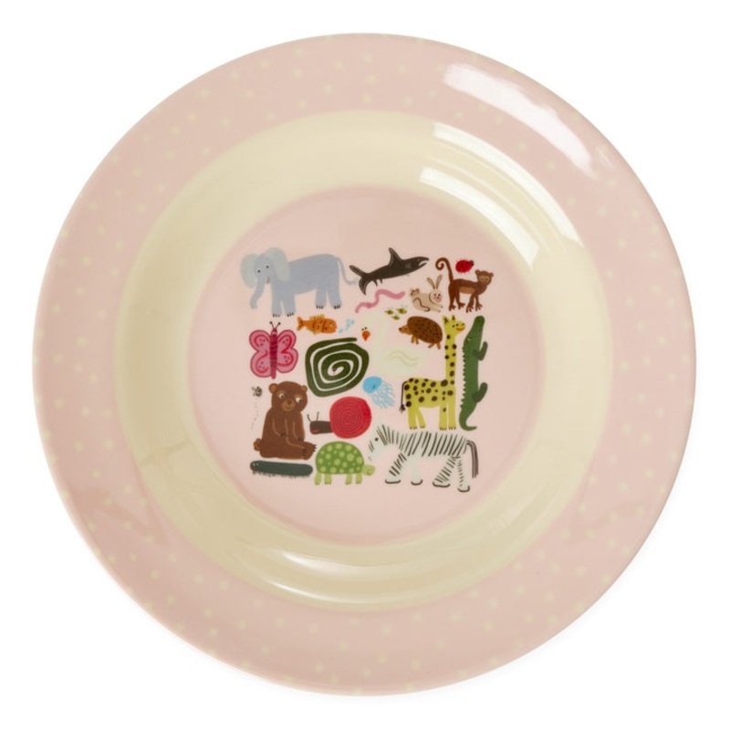 Rice DK Melamine Kids Bowl with Wildlife Print - Pink - 250 ml