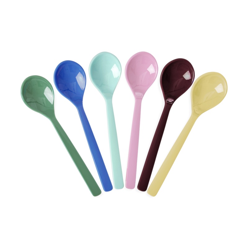 Rice DK Melamine Tea Spoon in Asst. Show Your Colors - Set of 6