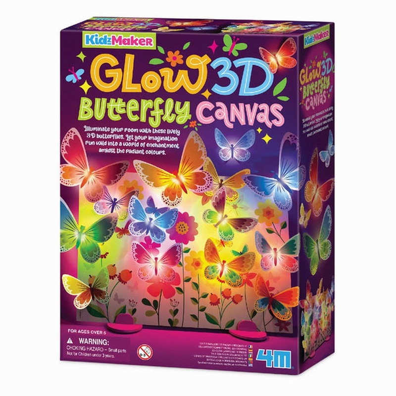4M Kidzmaker/Glow 3D Butterfly Canvas