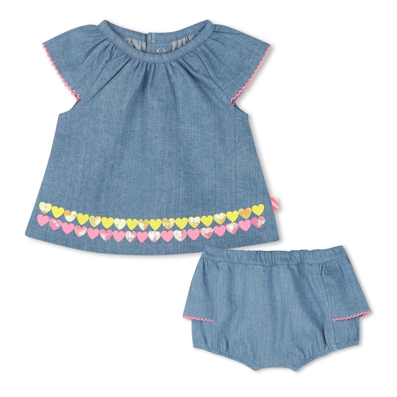 Billieblush Set Tunic + Bloomers - Denim Blue