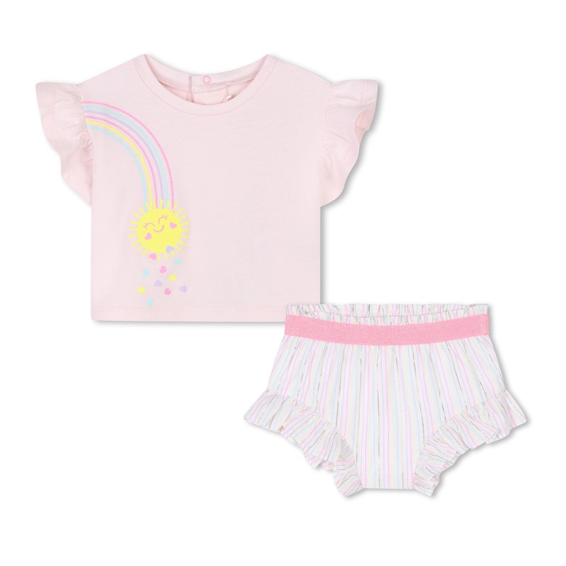 Billieblush T-Shirt+Shorts - White Pale Pink