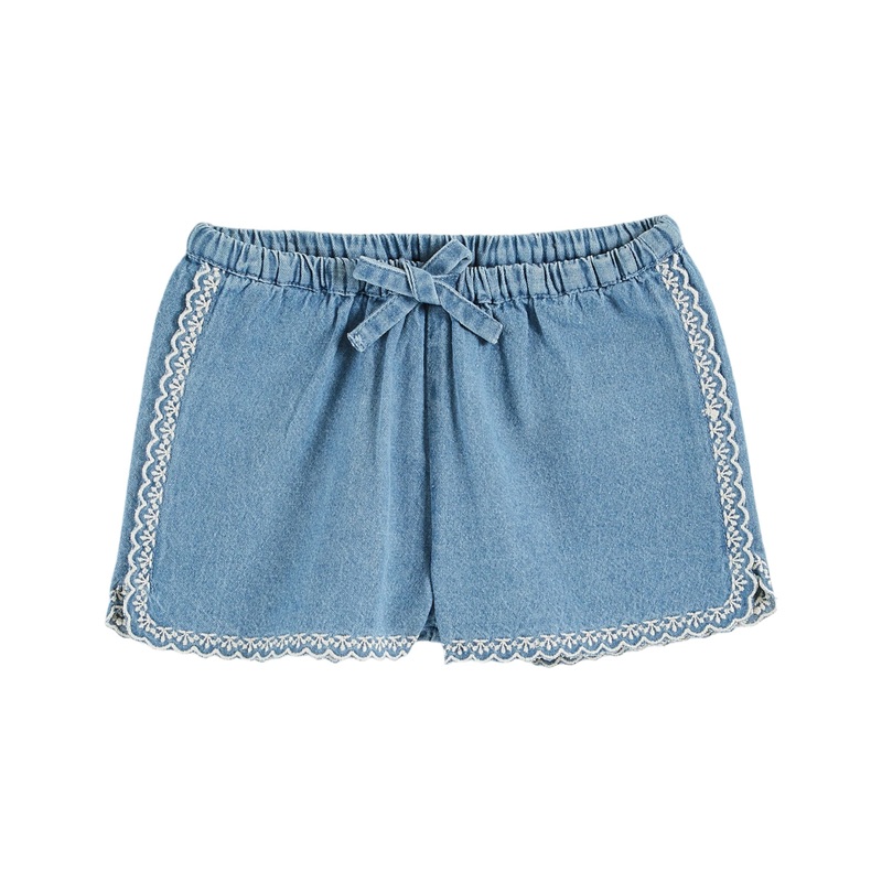 Emile et Ida Short Denim Light Brode - Denim Light
