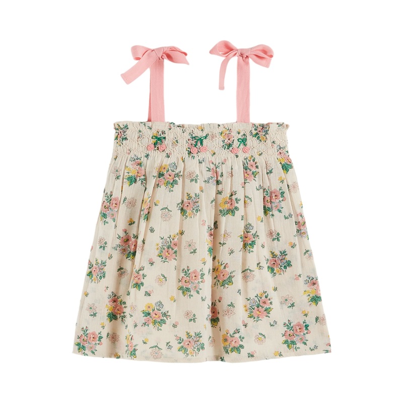 Emile et Ida Top Bretelles Brode Main - Printemps Rose