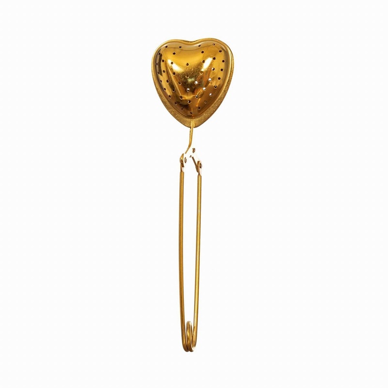 RJB Stone Brass Heart Tea Infuser