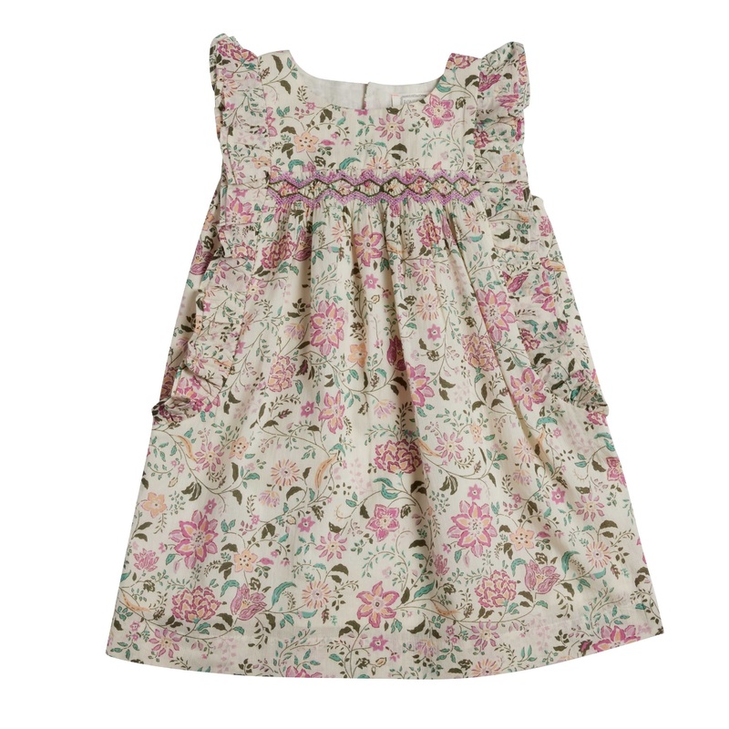 Bonheur du Jour Paris Azalee Baby + Girl Dress - Fleurs Rose