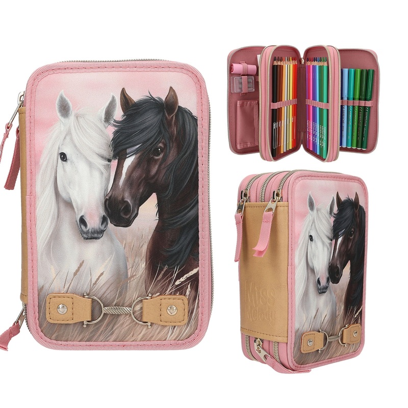 Depesche Miss Melody Triple Pencil Case Dusty Rose