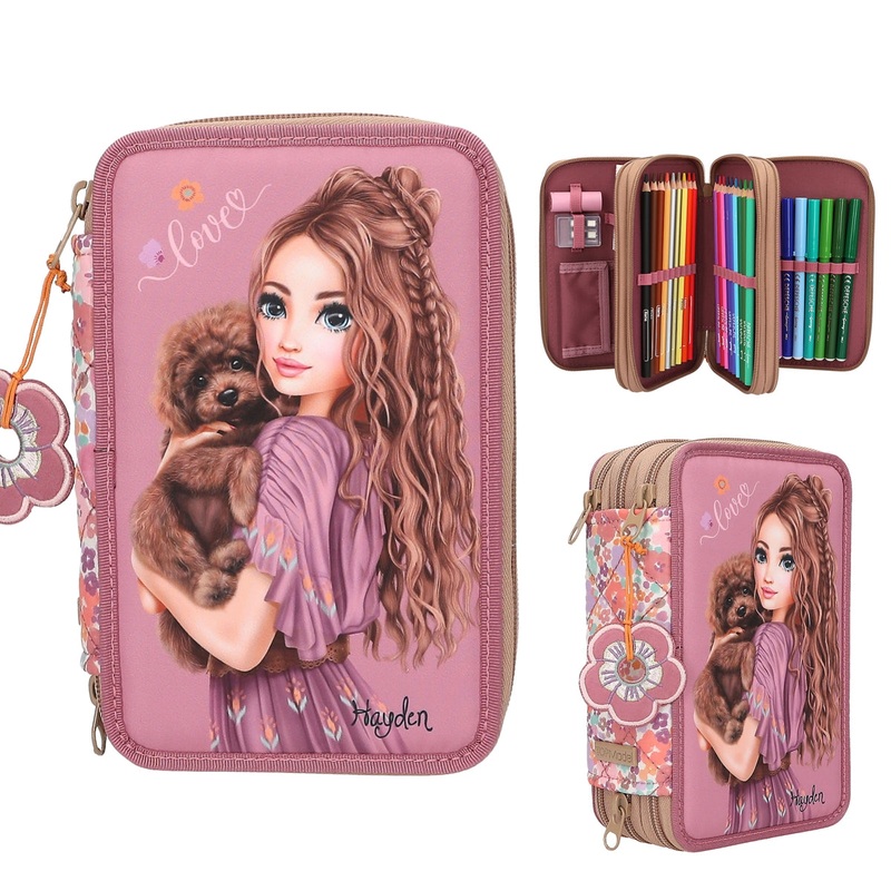 Depesche Topmodel Triple Pencil Case Floral