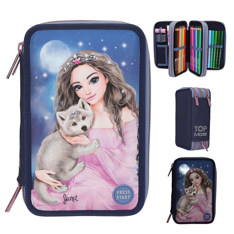 Depesche Topmodel Triple Pencil Case LED Wolf