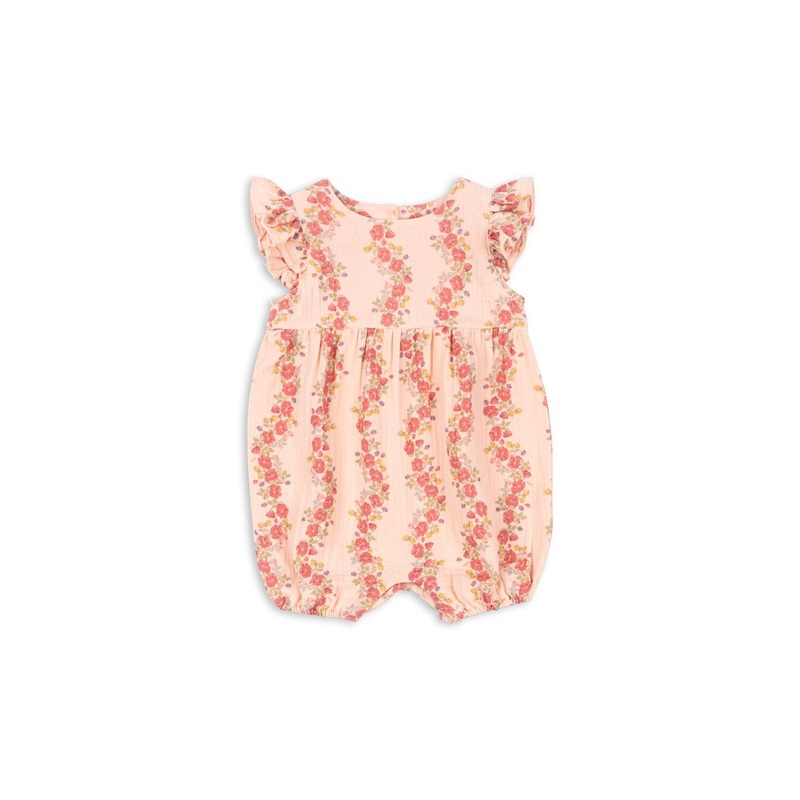 Konges Sljd Coco Frill Romper GOTS-Floria Pink