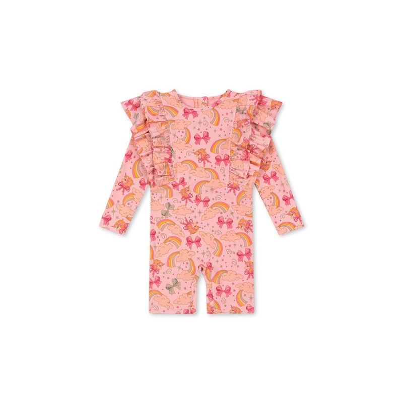 Konges Sljd Manuca Frill Onesie GRS - Rainbow Bow