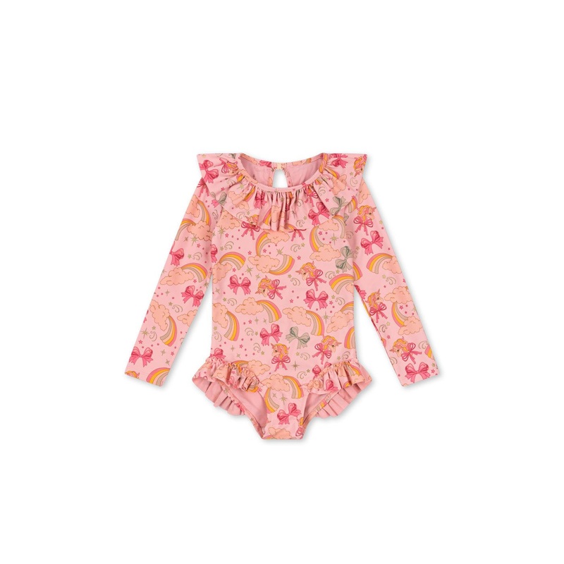 Konges Sljd Manuca LS Swimsuit GRS - Rainbow Bow