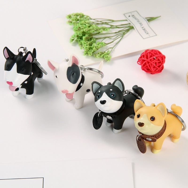 Dog Keychain 4 Types, Black and White Bull Terriers and Mutt Doggy*